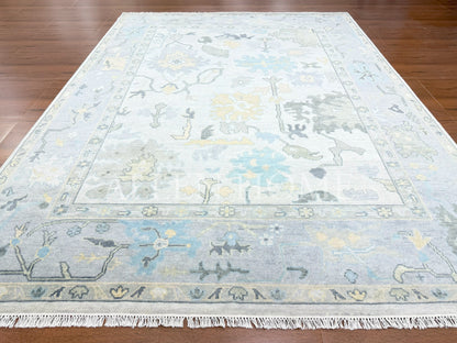 Mist Meadow Oushak – Hand Knotted Wool Area Rug 9x12