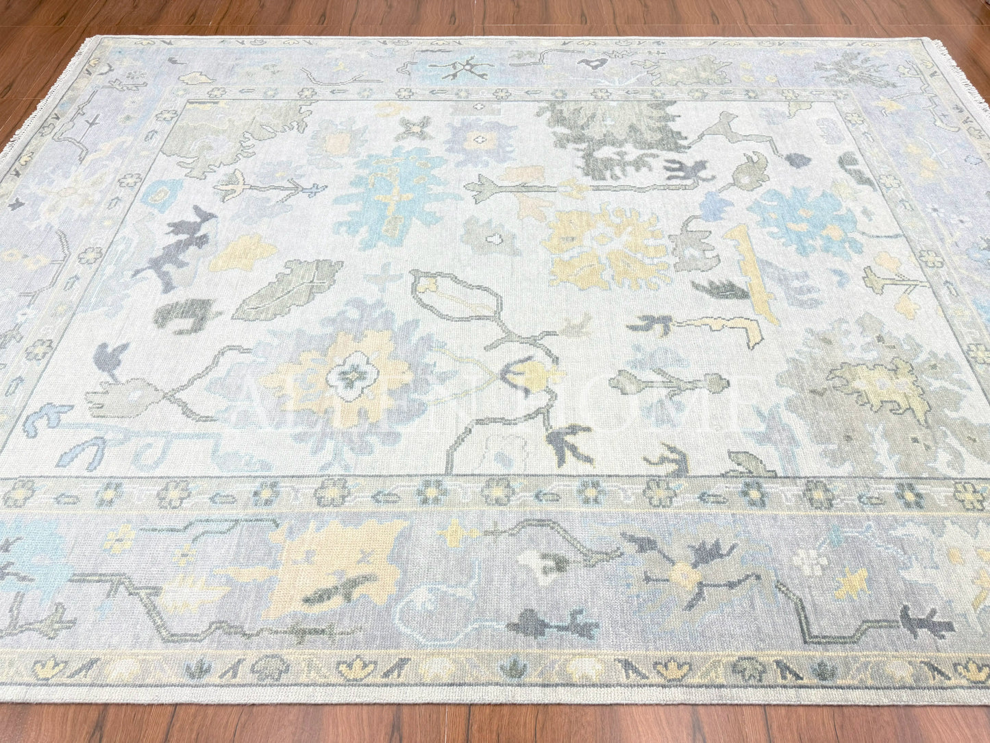 Mist Meadow Oushak – Hand Knotted Wool Area Rug 9x12