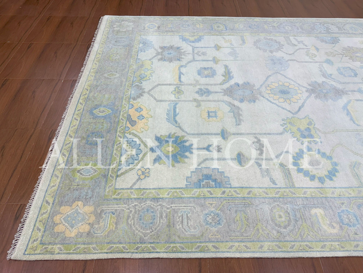 Pastel Bloom Oushak – Hand Knotted Wool Area Rug 9x12