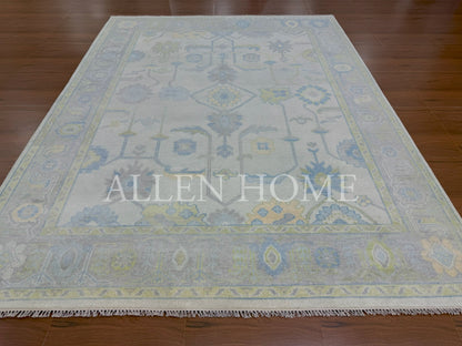 Pastel Bloom Oushak – Hand Knotted Wool Area Rug 9x12