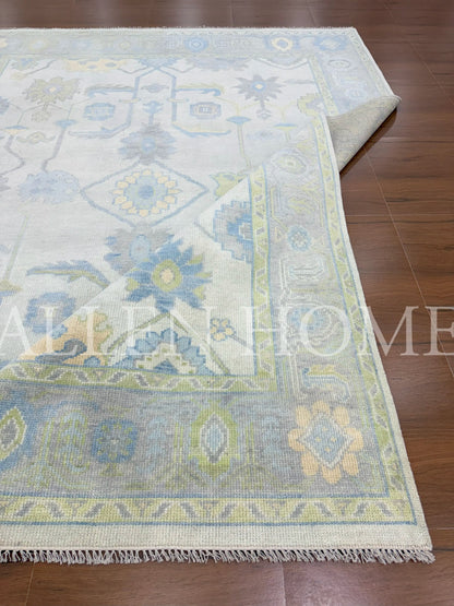 Pastel Bloom Oushak – Hand Knotted Wool Area Rug 9x12
