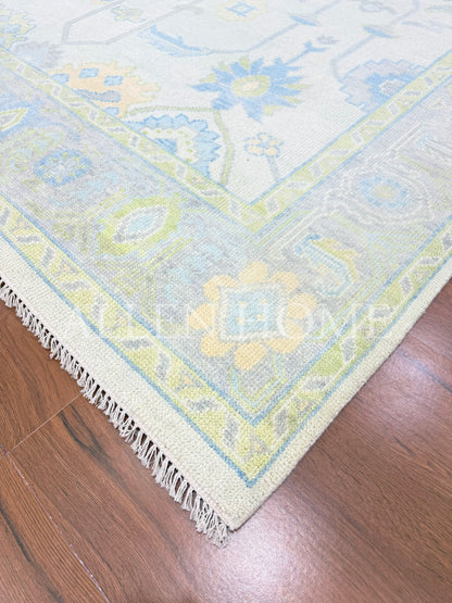 Pastel Bloom Oushak – Hand Knotted Wool Area Rug 9x12
