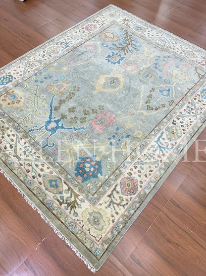 Pastel Horizon Oushak – Hand Knotted Wool Area Rug 8x10