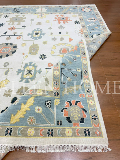 Playful Breeze Oushak – Hand Knotted Wool Area Rug 9x12