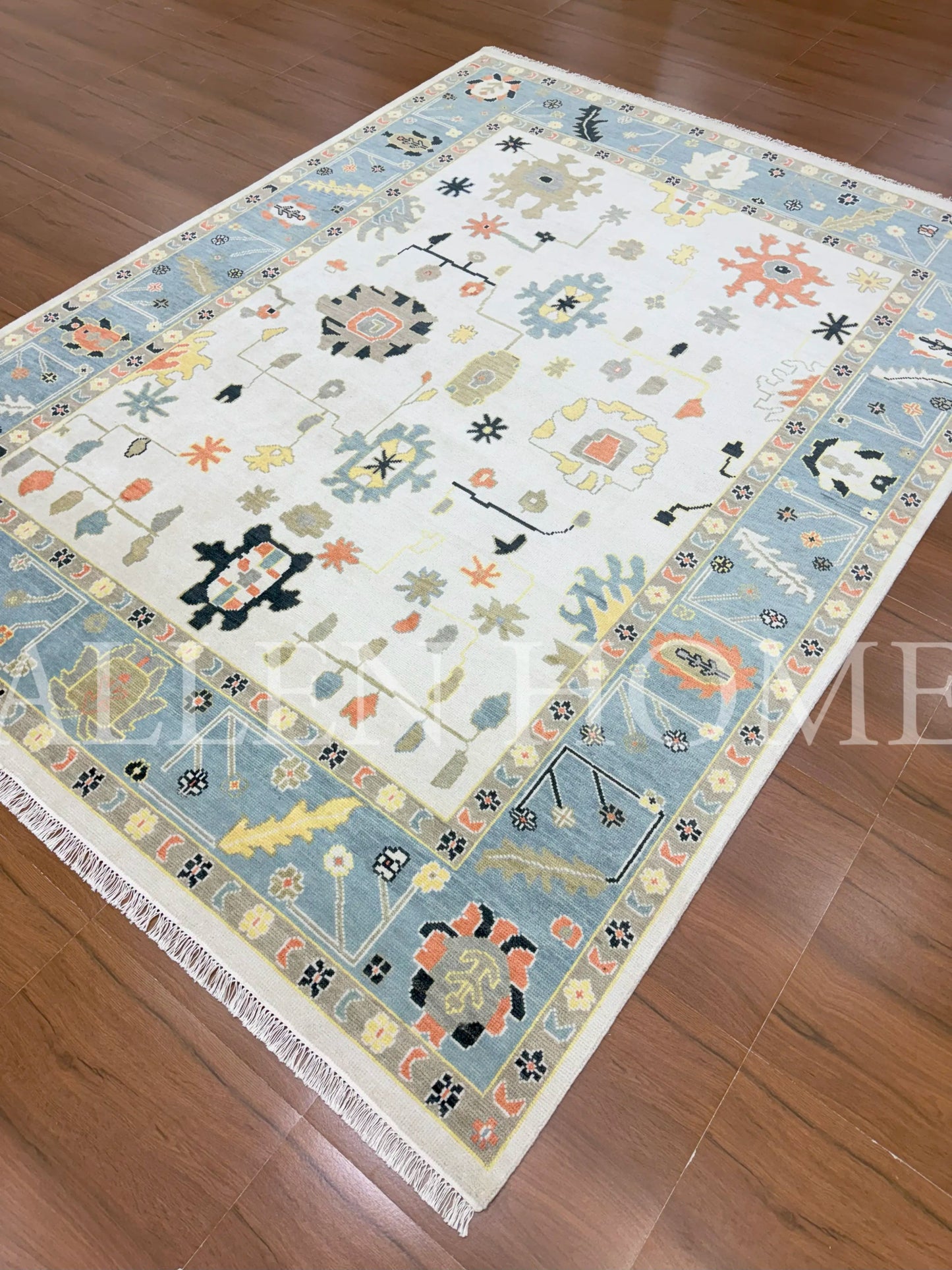 Playful Breeze Oushak – Hand Knotted Wool Area Rug 9x12