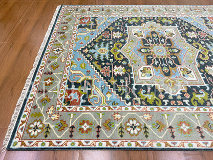 Sapphire Medallion Oushak – Hand Knotted Wool Area Rug