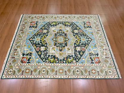 Sapphire Medallion Oushak – Hand Knotted Wool Area Rug