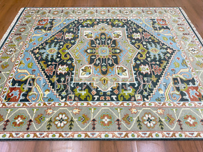 Sapphire Medallion Oushak – Hand Knotted Wool Area Rug