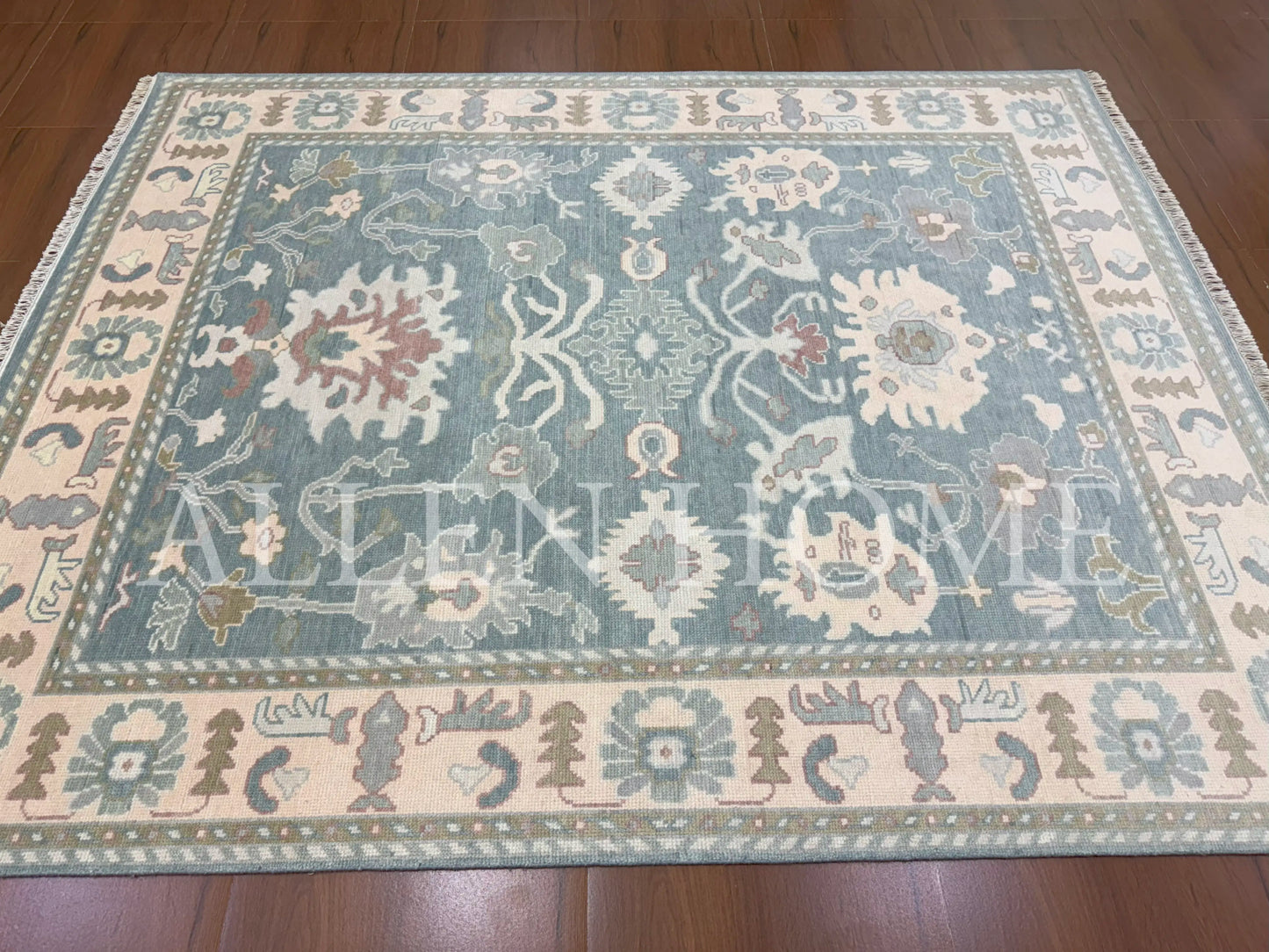 Seaside Bloom Oushak – Hand Knotted Wool Area Rug 8x10