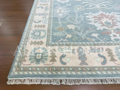 Seaside Bloom Oushak – Hand Knotted Wool Area Rug 8x10