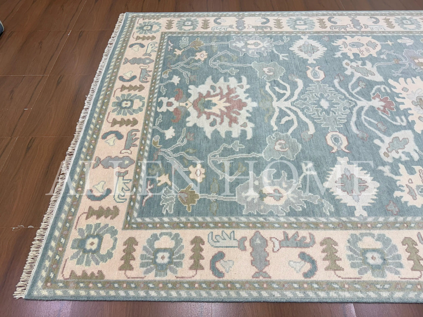 Seaside Bloom Oushak – Hand Knotted Wool Area Rug 8x10