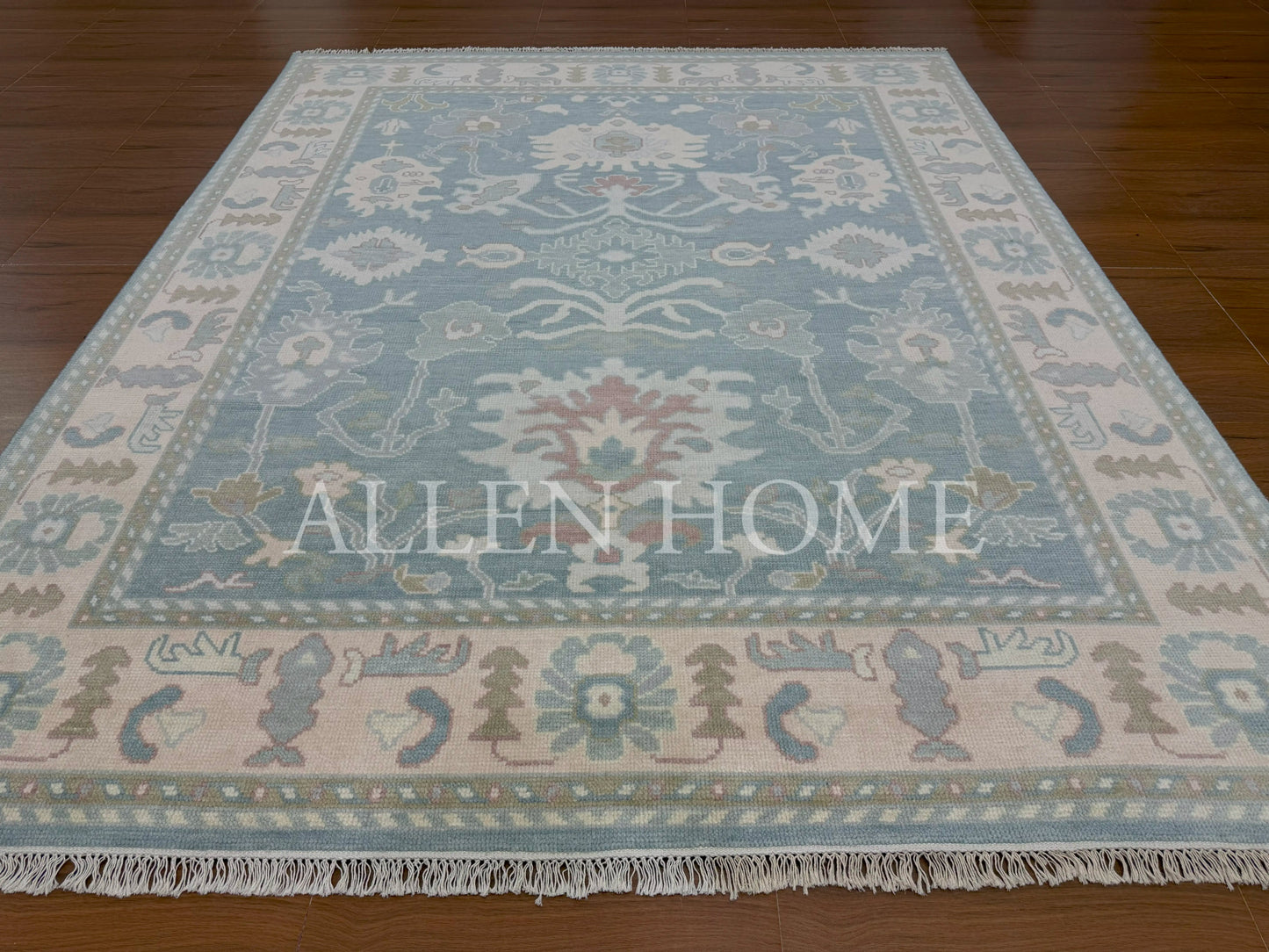Seaside Bloom Oushak – Hand Knotted Wool Area Rug 8x10