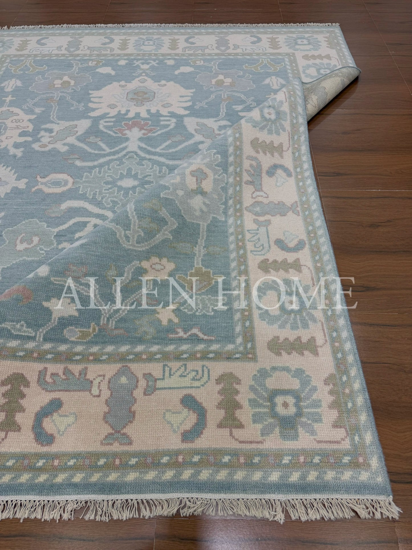 Seaside Bloom Oushak – Hand Knotted Wool Area Rug 8x10