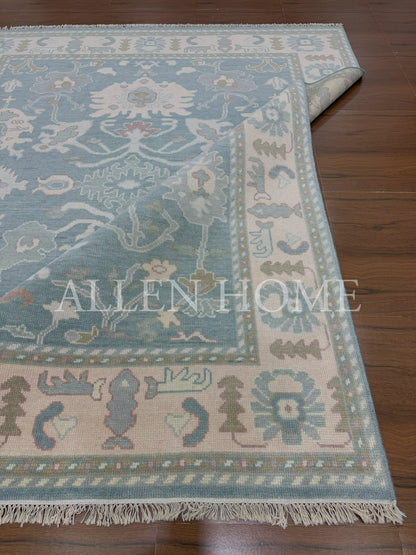 Seaside Bloom Oushak – Hand Knotted Wool Area Rug 8x10