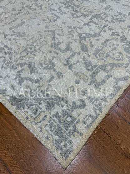 Silver Mist Oushak – Hand Knotted Wool Area Rug 8x10