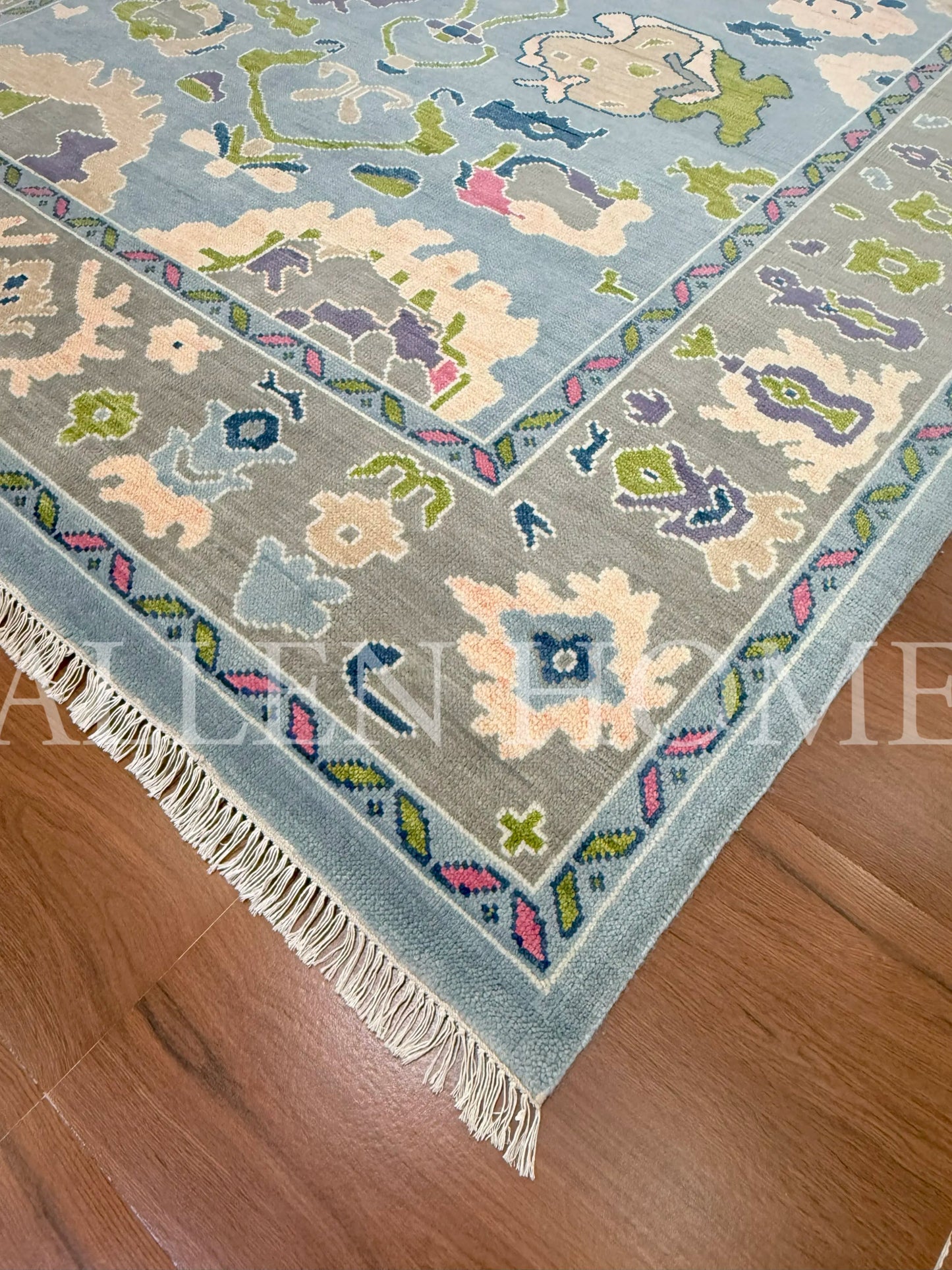 Sky Blossom Oushak – Hand Knotted Wool Area Rug 8x10