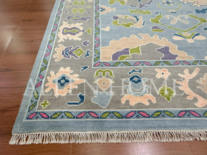 Sky Blossom Oushak – Hand Knotted Wool Area Rug 8x10