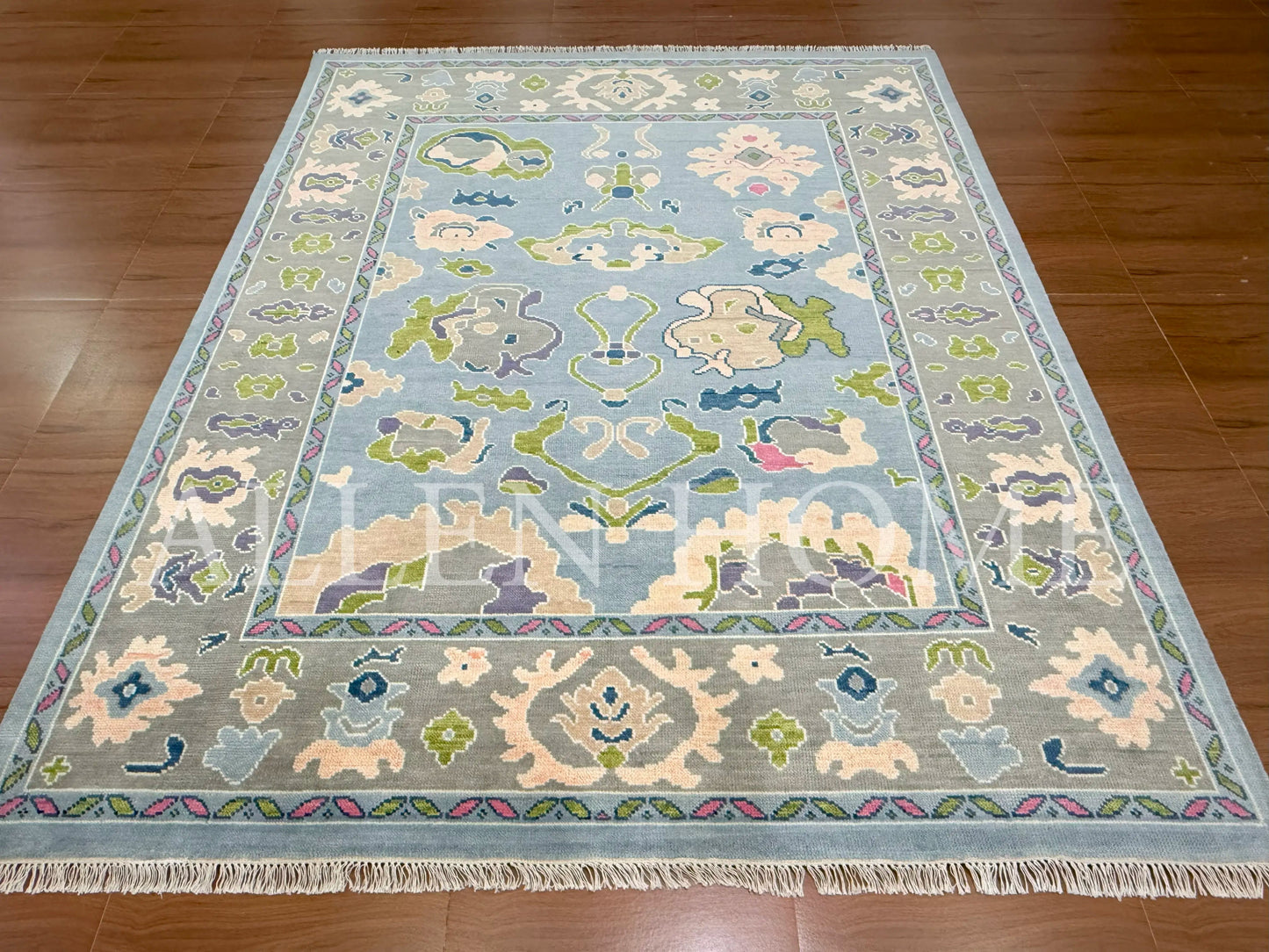 Sky Blossom Oushak – Hand Knotted Wool Area Rug 8x10