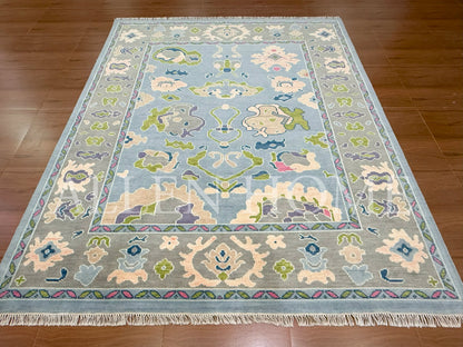 Sky Blossom Oushak – Hand Knotted Wool Area Rug 8x10
