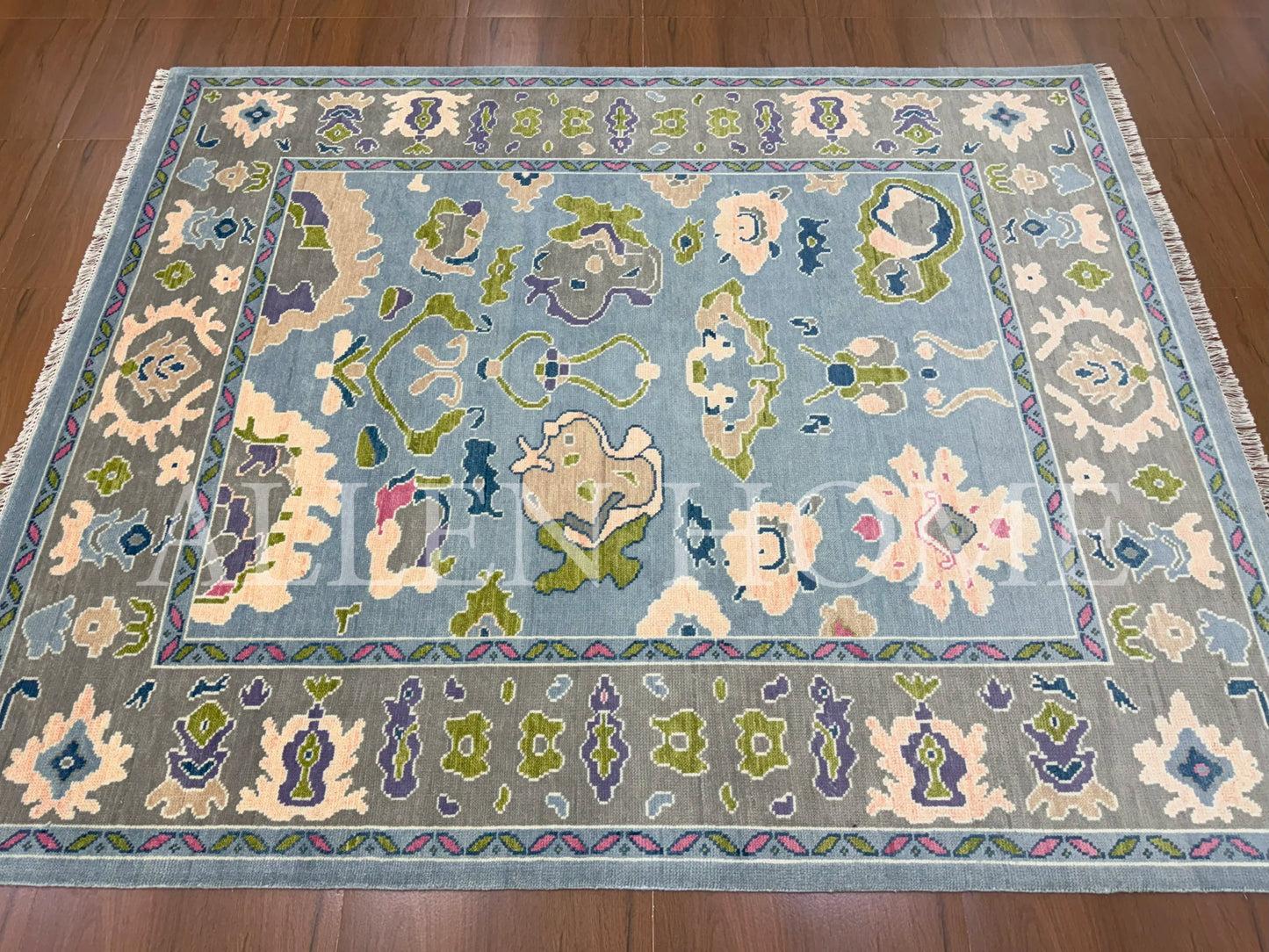 Sky Blossom Oushak – Hand Knotted Wool Area Rug 8x10