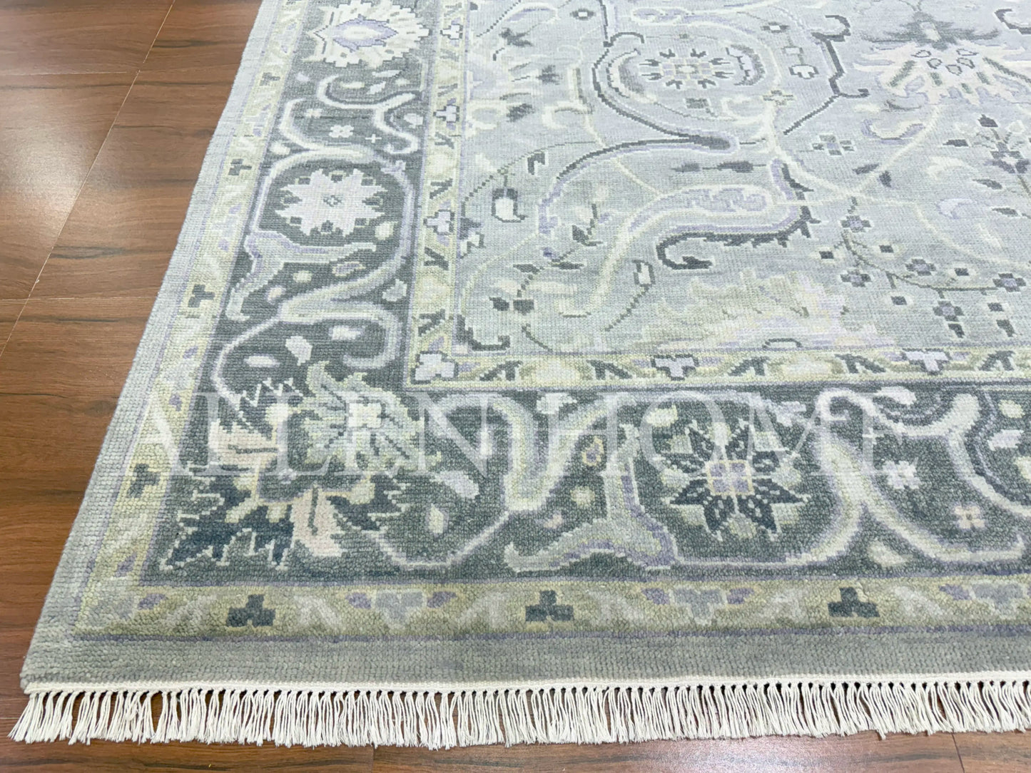 Slate Vine Oushak – Hand Knotted Wool Area Rug 9x12