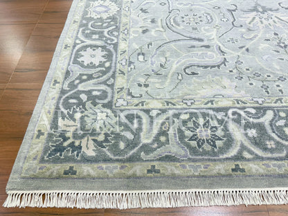 Slate Vine Oushak – Hand Knotted Wool Area Rug 9x12