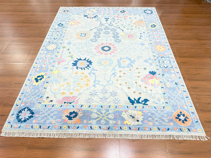 Slate Vine Oushak – Hand Knotted Wool Area Rug 9x12