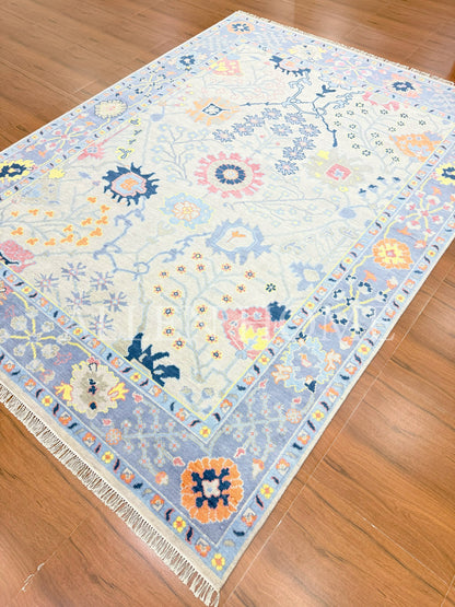 Slate Vine Oushak – Hand Knotted Wool Area Rug 9x12
