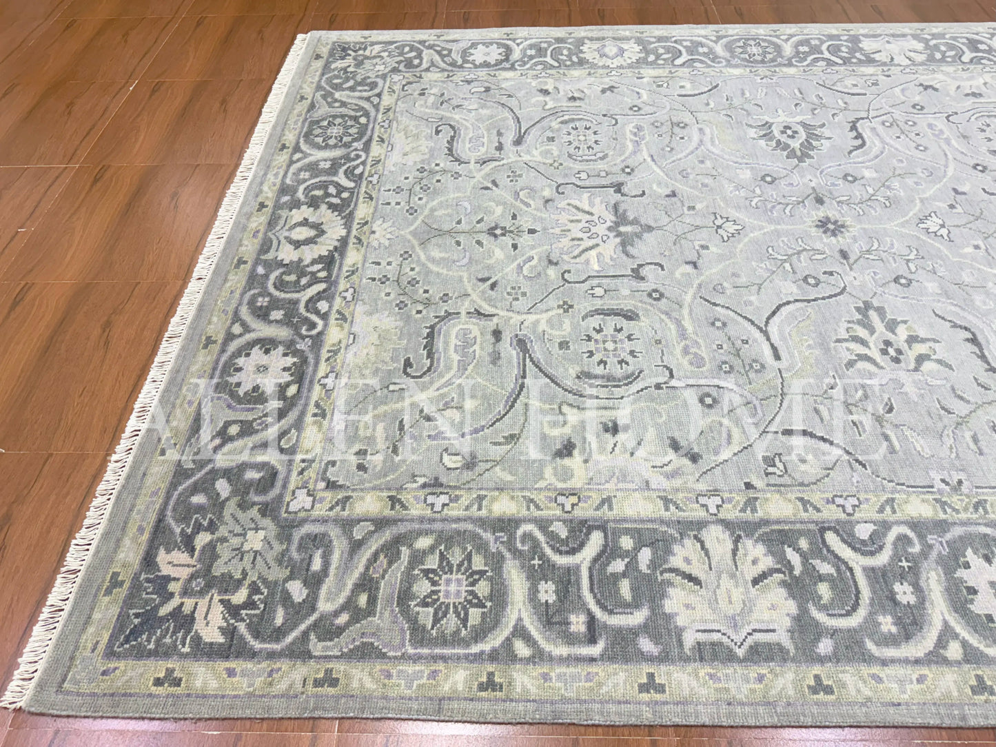 Slate Vine Oushak – Hand Knotted Wool Area Rug 9x12