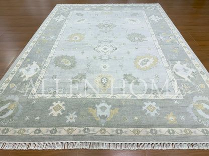 Slate Vine Oushak – Hand Knotted Wool Area Rug 9x12