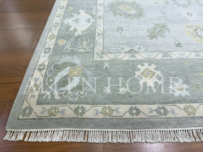 Slate Vine Oushak – Hand Knotted Wool Area Rug 9x12