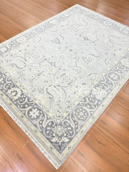 Slate Vine Oushak – Hand Knotted Wool Area Rug 9x12