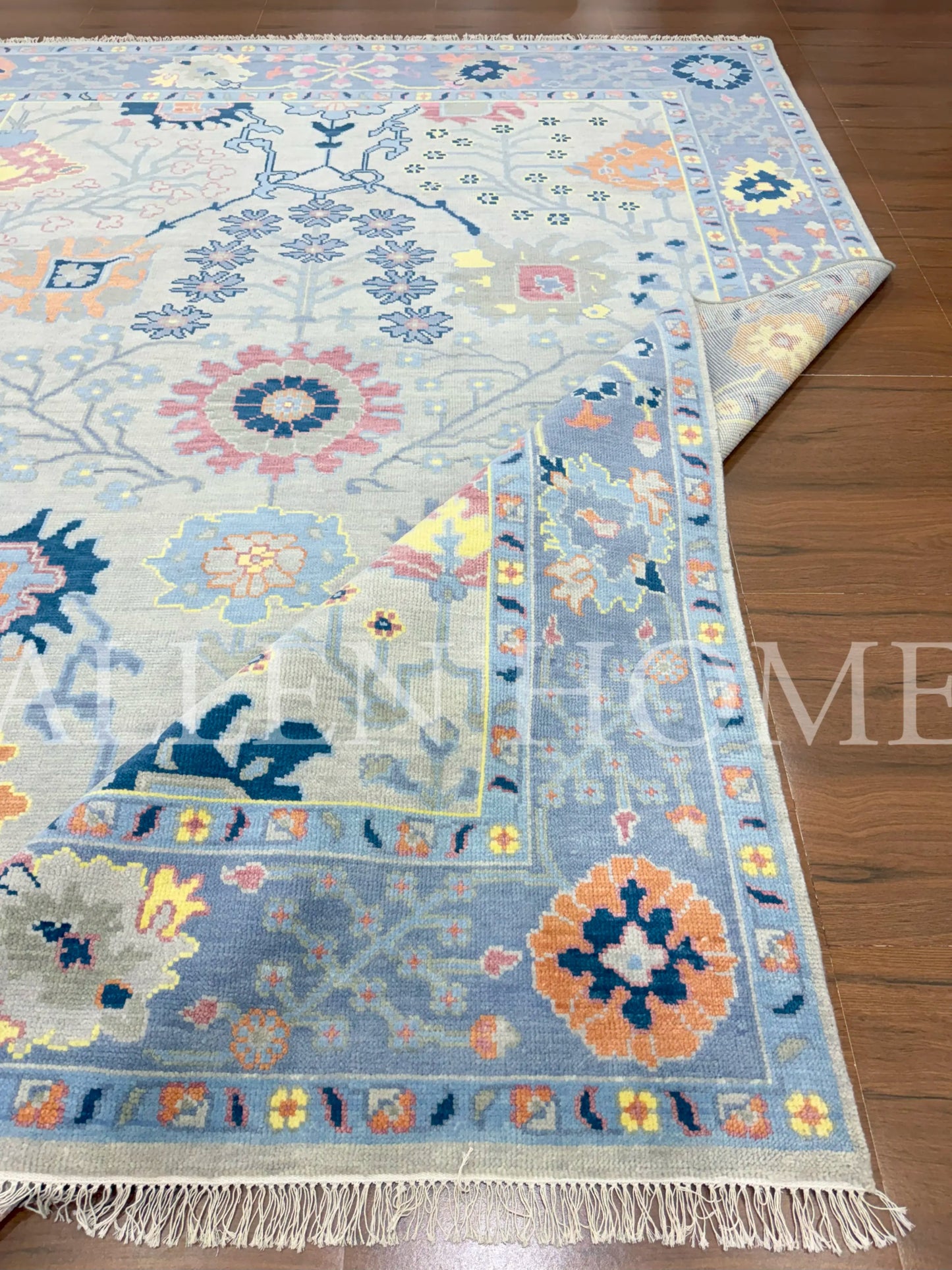 Slate Vine Oushak – Hand Knotted Wool Area Rug 9x12