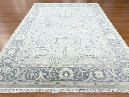 Slate Vine Oushak – Hand Knotted Wool Area Rug 9x12