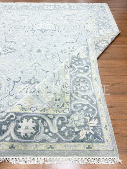 Slate Vine Oushak – Hand Knotted Wool Area Rug 9x12