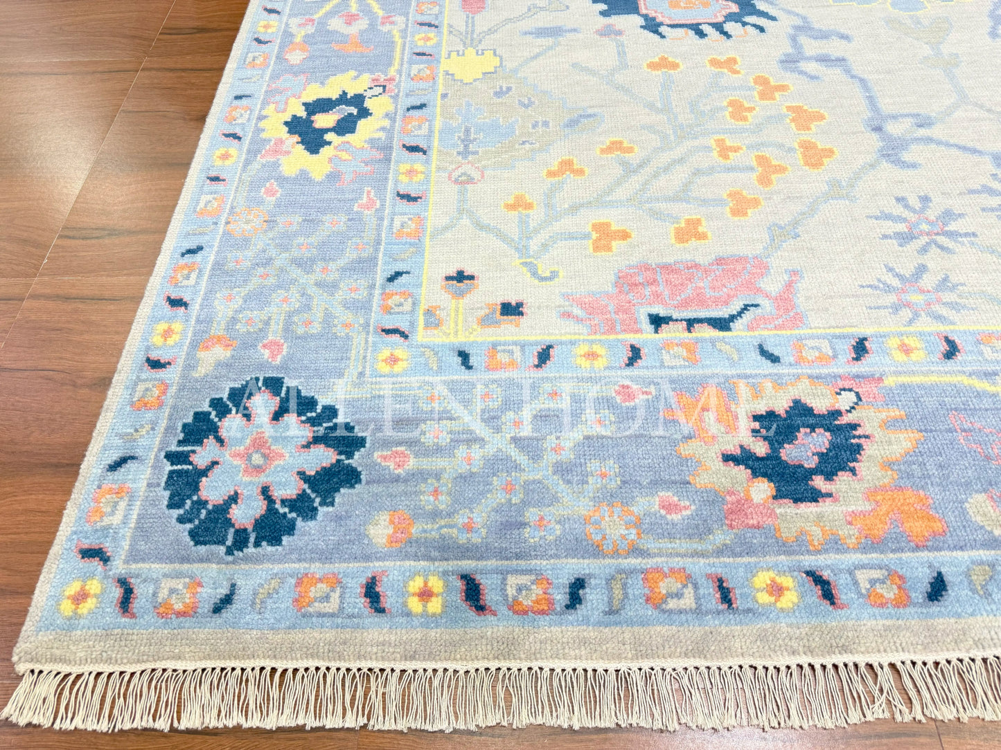 Slate Vine Oushak – Hand Knotted Wool Area Rug 9x12