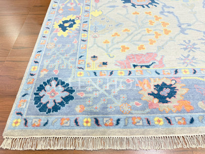 Slate Vine Oushak – Hand Knotted Wool Area Rug 9x12