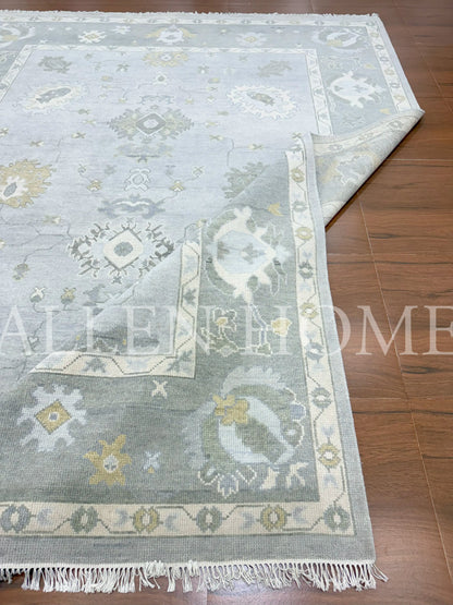 Slate Vine Oushak – Hand Knotted Wool Area Rug 9x12
