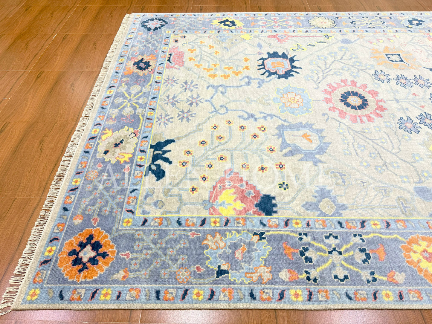 Slate Vine Oushak – Hand Knotted Wool Area Rug 9x12