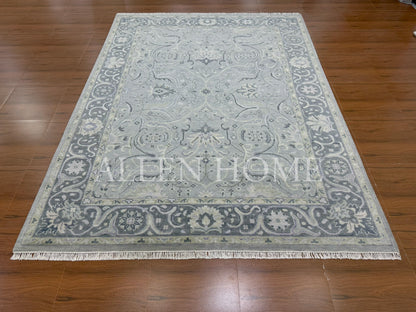 Slate Vine Oushak – Hand Knotted Wool Area Rug 9x12