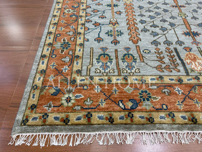 Tree Of life Light Blue – Hand Knotted Wool Area Rug 8x10