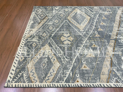 Tribal Echo – Hand Knotted Wool Area Rug 8x10